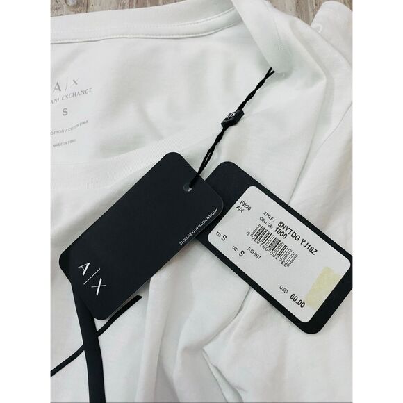 Armani Exchange Women’s White Long Sleeve T-shirt Sz S - Picture 4 of 5